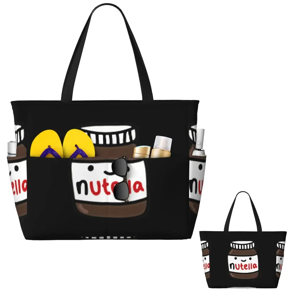 Nutella Beach Tote Bag Sport Gym Yoga Duffle Large Tote Bag Women Travel Bag Fitness bag