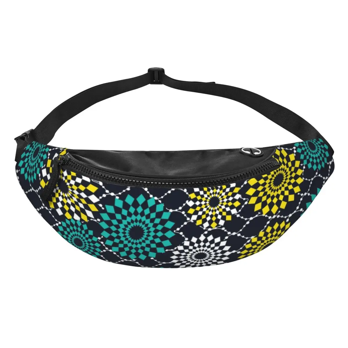 Custom African Ankara Floral Flower Pattern Fanny Pack for Women Men Cool Crossbody Waist Bag Traveling Phone Money Pouch