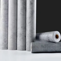 Papier peint en vinyle auto-adhésif imperméable, gris ciment, dessus de seau, papier de contact, rénovation de meubles de cuisine