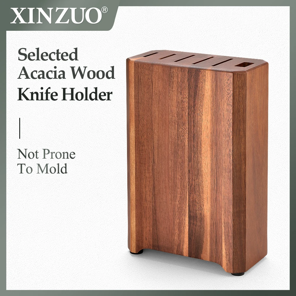 XINZUO Universal Knife Holder Aesthetics And Practicality Acacia Wood Stable And Durable Kitchen Knife Holder Tightly Packaged