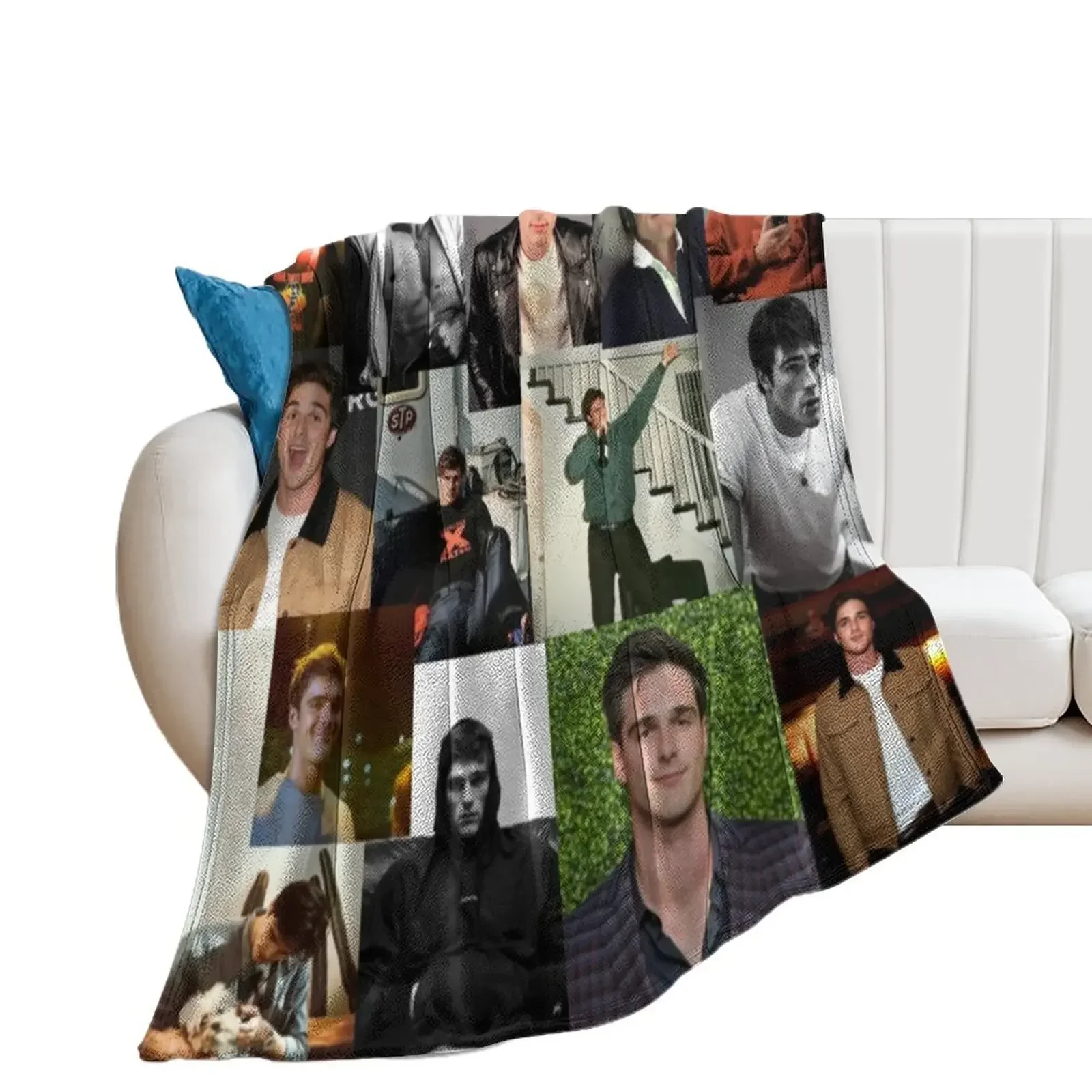 Jacob Elordi pic collage Throw Blanket Plush Sleeping Bag warm winter decorative Blankets