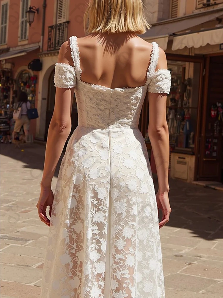 Elegant Mermaid Wedding Dresses Sexy Lace Short Sleeves Bridal Dress Exquisite High Quality Prom Party Gown for Women Customized