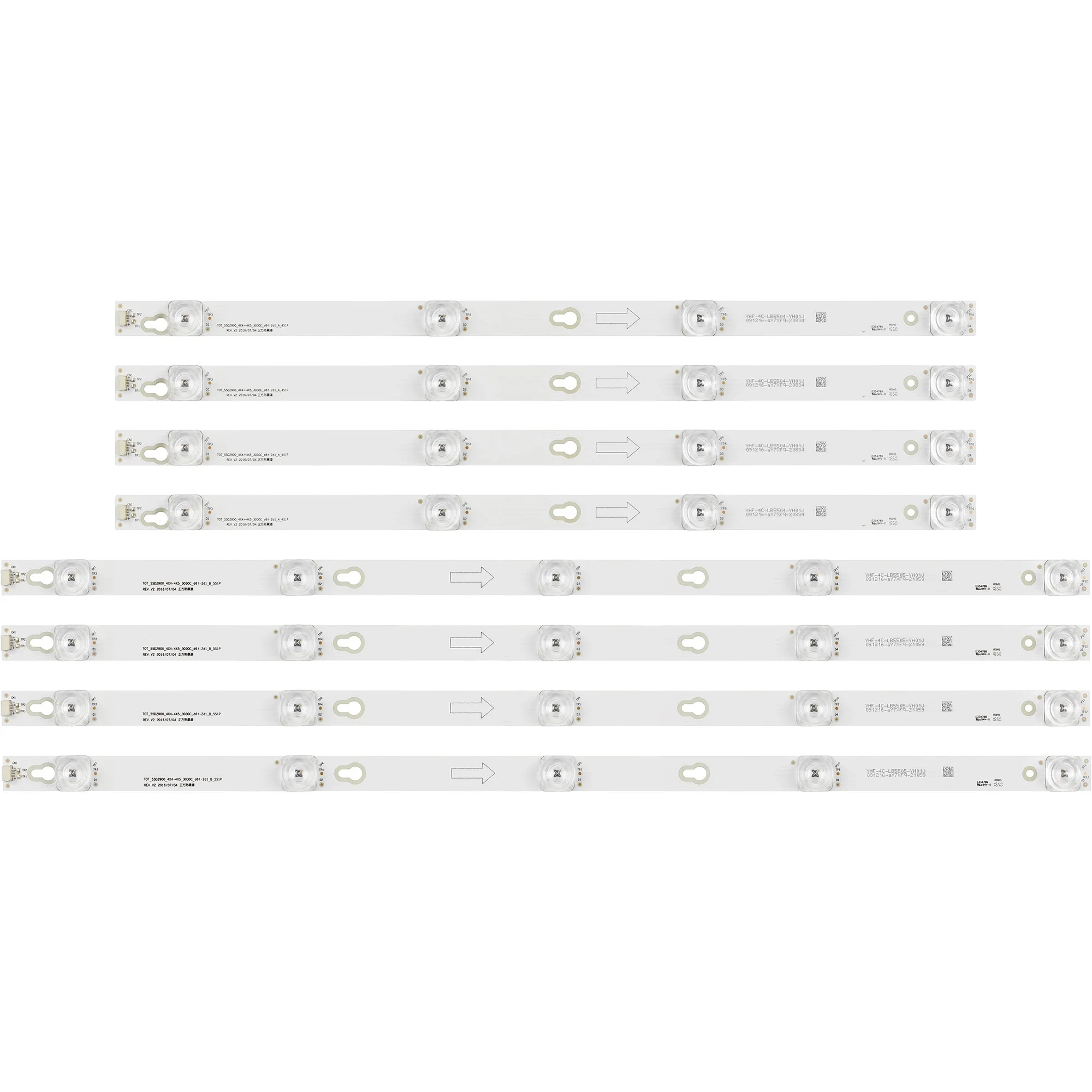 新しいストリップ用のledバックライト55D2900 L55E5800A-UP L55P2-UDN TOT-55D2900 JL.D55041330-004ES-M B55A658U 55U6700C 55HR330M05A8 V0