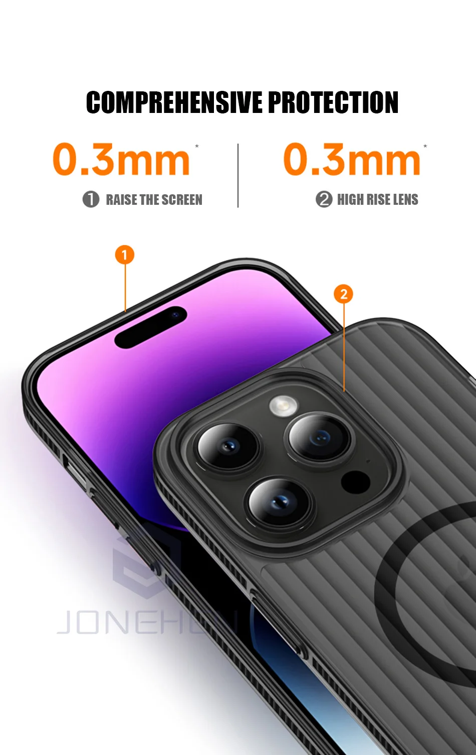Corrugated Pattern Non-slip Bumper Magnetic Wireless Charge Case For Magsafe For iPhone 16 15 14 13 17 Pro Max Hard Matte Cover