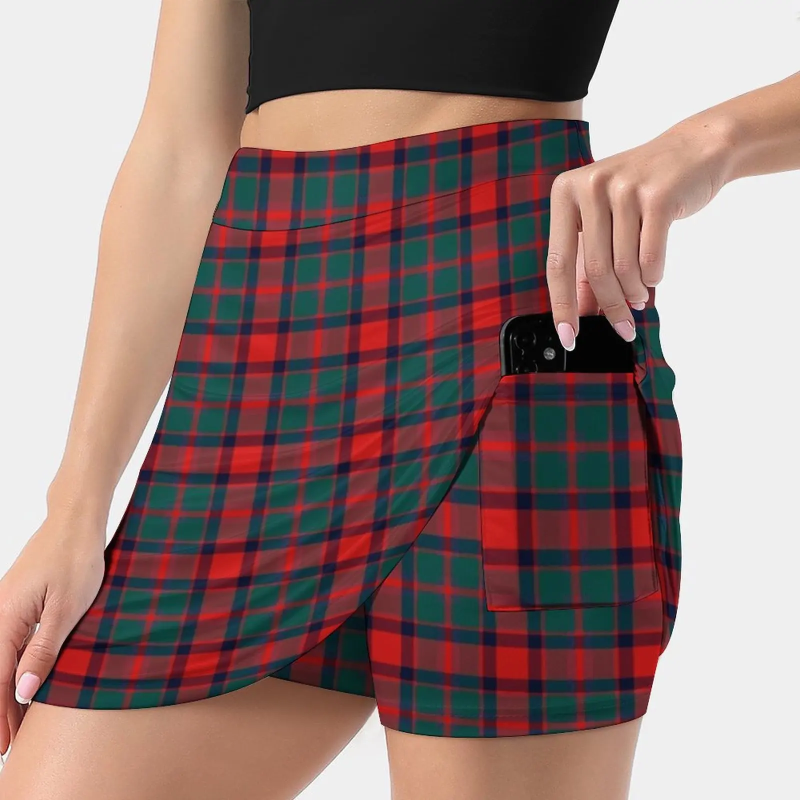 

Carrick District Tartan Women'S Fashion Sporting Skirt With Pockets Tennis Golf Running Skirts Carrick Tartan Scottish Scotland