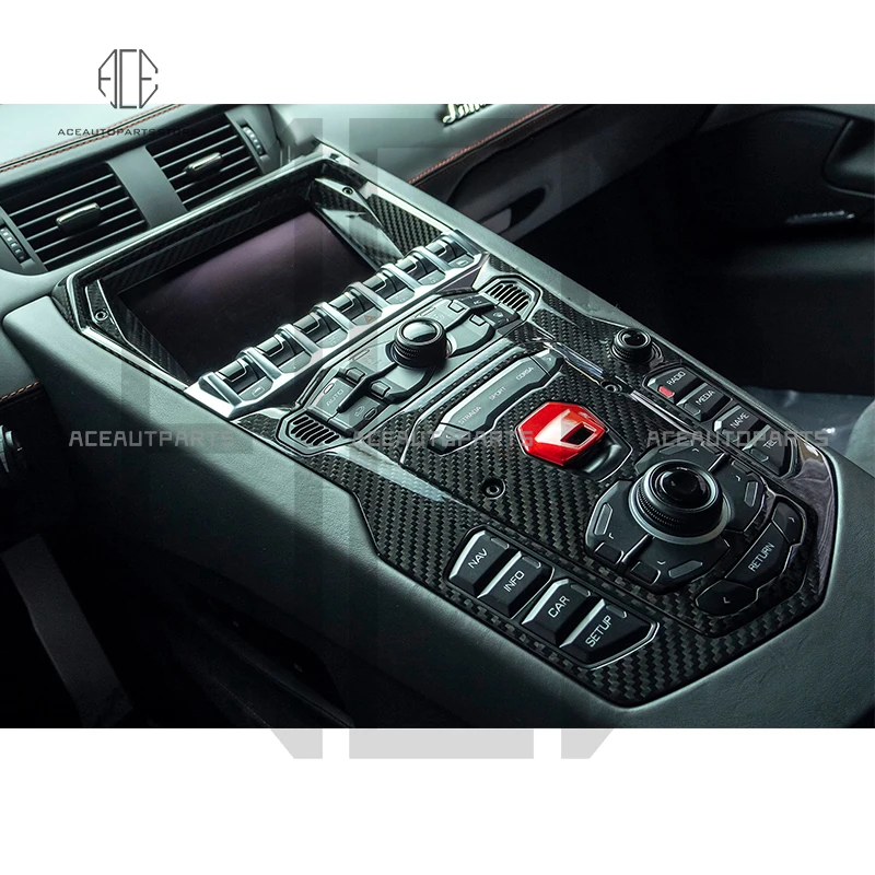 Car Accessories Real Carbon Fiber Center Control Panel Cover Trim Decoration For Lamborghini Aventador LP700