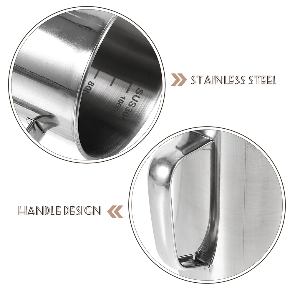 

Stainless Steel Measuring Cup Laboratory Beaker with Scale Wide Mouth Anti Iodine Reliable Safe Accurate Measurements