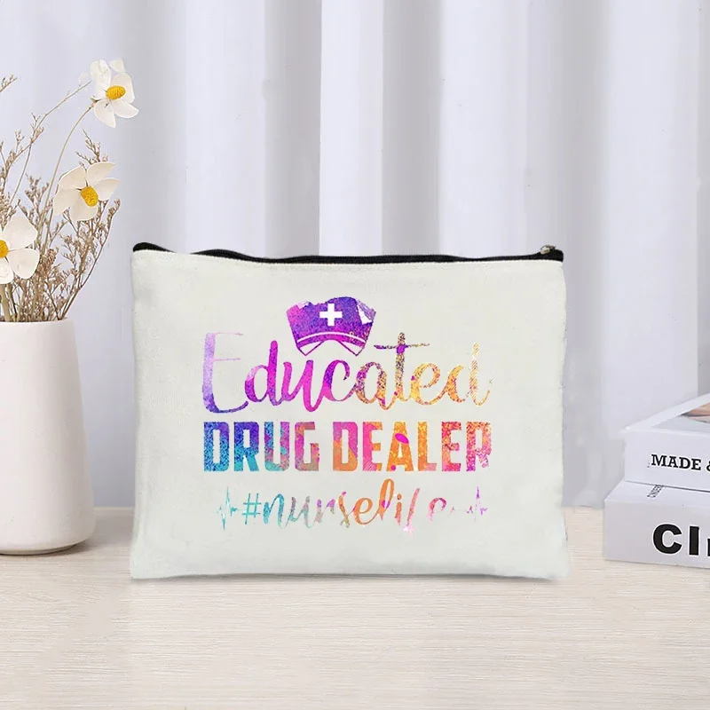 Bolsa de maquillaje Love Nurse Life para mujer, Kit de aseo de leopardo, accesorios de enfermería y regalos, bolsas de lápiz labial, Bolsa de embrague de almacenamiento