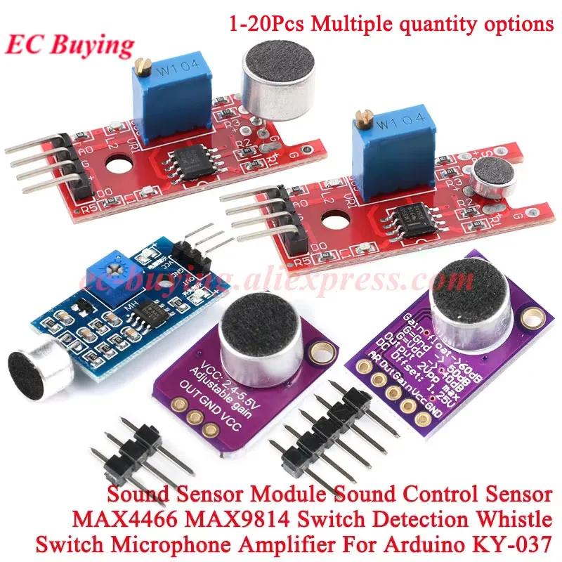 Moduł czujnika kontroli dźwięku Mikrofon elektretowy Wzmacniacz Stabilny MAX4466 MAX9814 Automatyczne Regulacja Wzmacniania Programowalny Wykrywacz Sygnału Dźwiękowego Przełącznik Sygnału Dźwiękowego