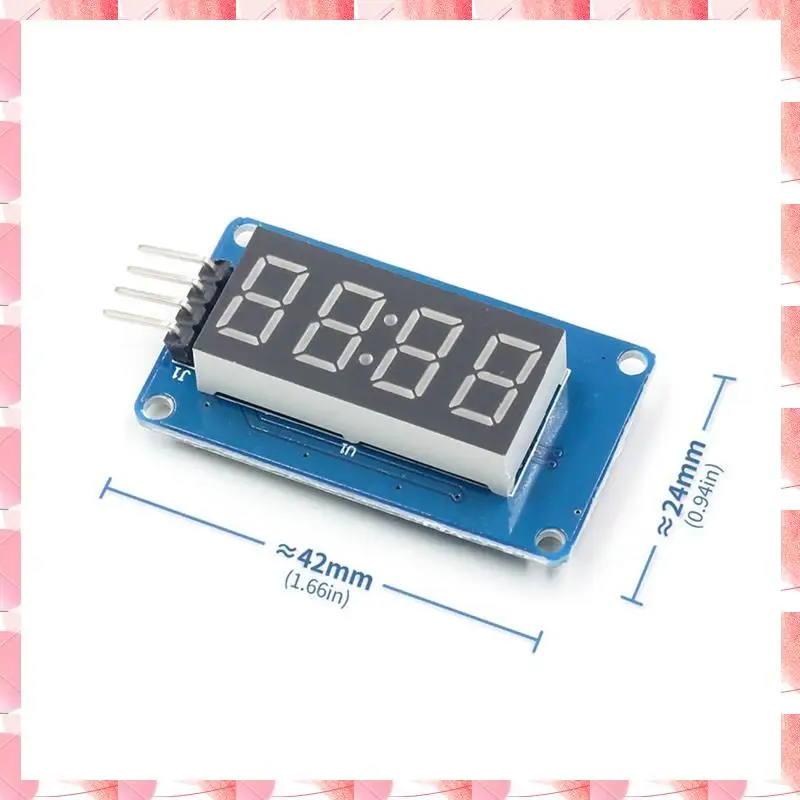 JAJA TM1637 Modulo LED 4 Scheda driver seriale per Arduino, Tubo orologio anodo rosso a 7 segmenti da 0,36 pollici