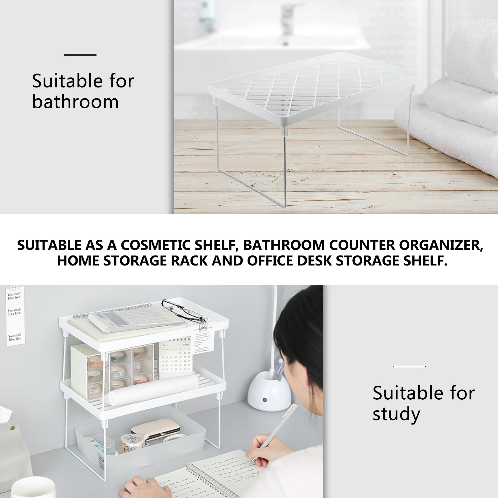 

Countertop Shelf Practical Divisions Books Plants Display Storage Rack Bathroom Kitchen Organizer Cosmetics Shelf