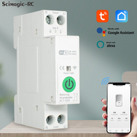 1-63A 1P+N Tuya WiFi Smart Circuit Breaker Switch Kwh Metering Timer Relay MCB Voltage Current Protect Alexa Google Home Alice