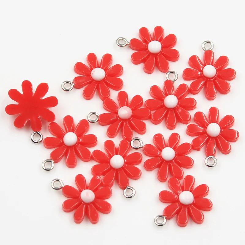 30pcs Flower Sunflower Daisy Charms for DIY Jewellery