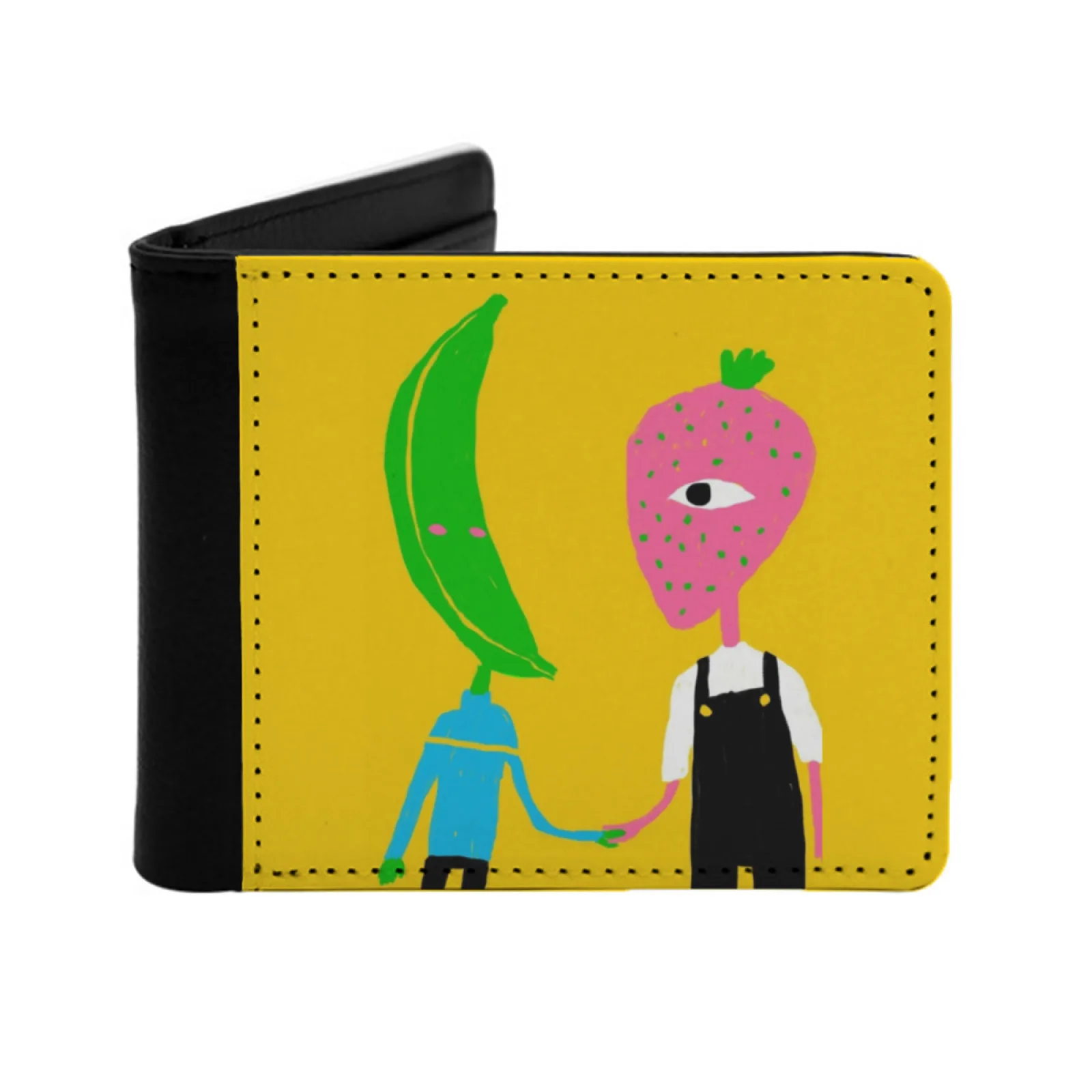 

Couple Of Fruits Men's Wallet Pu Leather Wallet Multifunction Credit Card Purse Fruits Fruity Queer Strawberries Pears Fruit