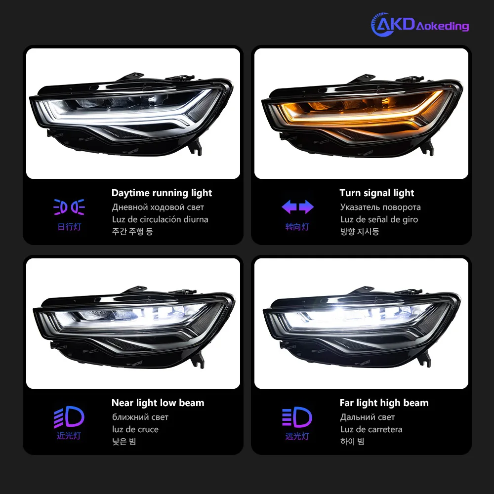 Headlight For AUDI A6 2012–2018 C7 12V Car автомобильные товары DRL Hella Xenon Lens Hella Hid H7 LED A6 L Auto Car Accessories