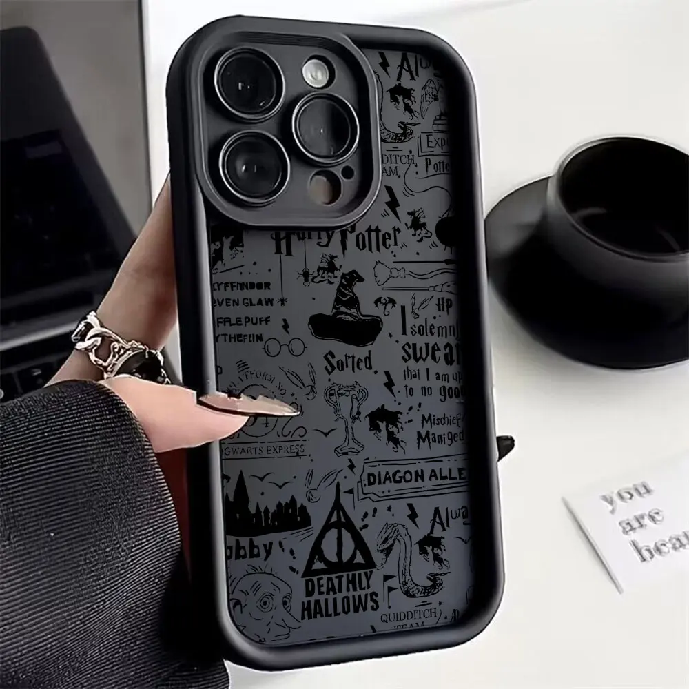 Lovely Fashion Potters Wand Harries Phone Case for iPhone 16 15 14 13 12 11 Pro Max Mini XR XS X 7 8 Plus Soft TPU Back Cover