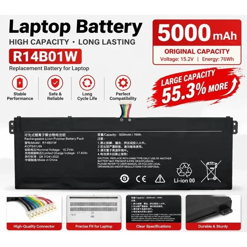 R14B01W battery For Xiaomi RedmiBook 14 inch 16 inch XMA1901-AA/AG
