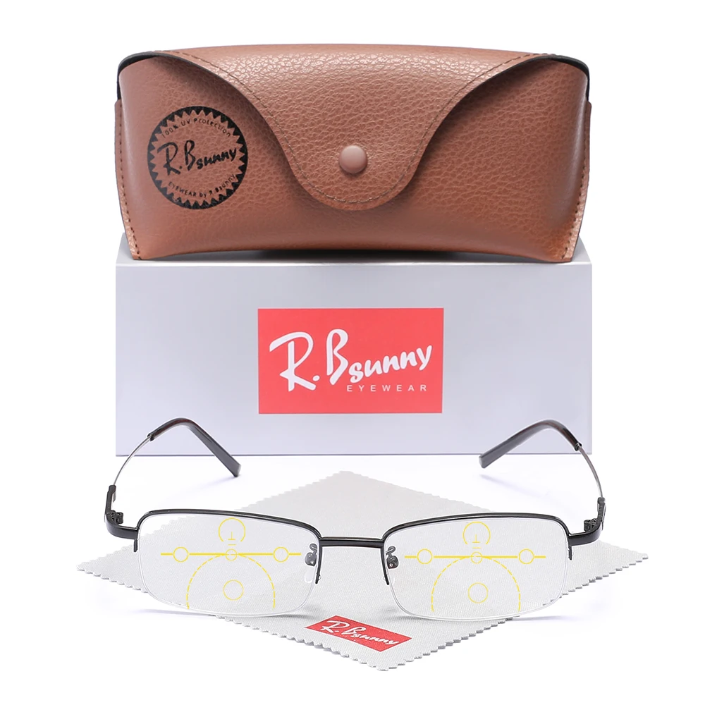 

RBsunny модные очки для чтения для мужчин/женщин, прямоугольная полурамка, оптические линзы для пресбиопии + 1,0 ~ + 3,5, классические очки по рецепту