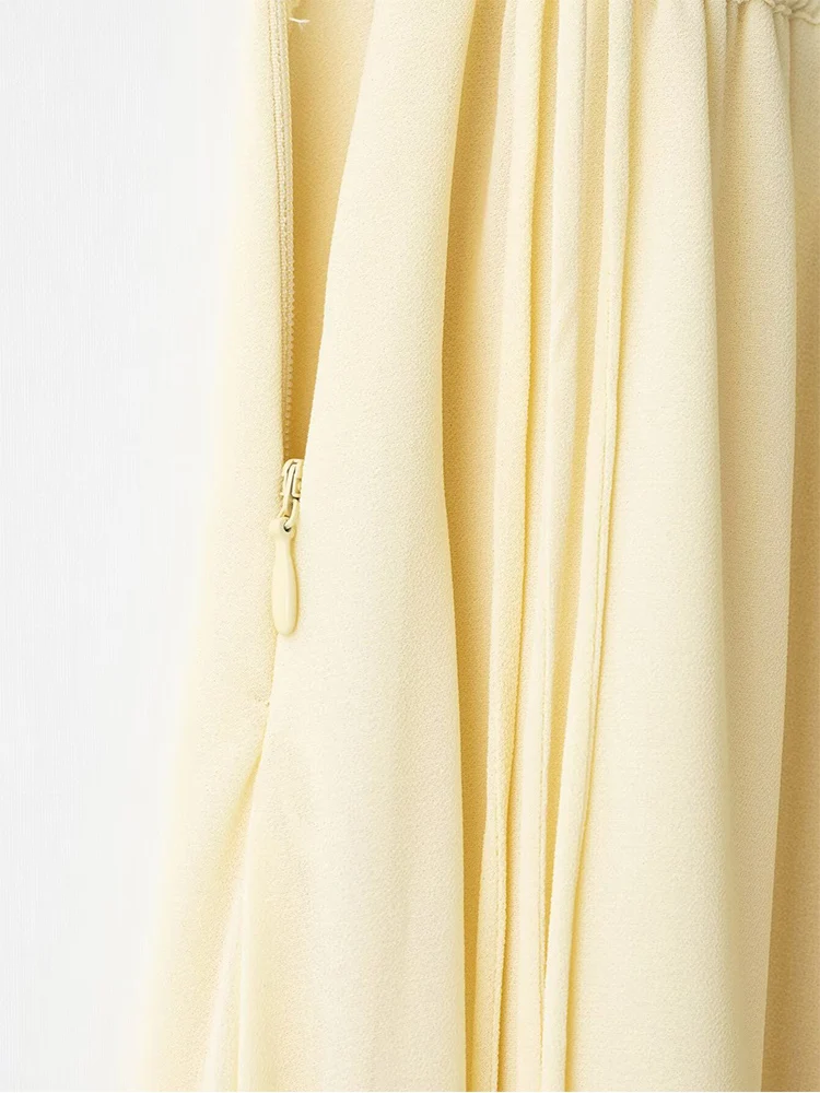 TFMLN 여성 프릴 레이스 업 셔츠 스커트 세트 캐주얼 패션 느슨한 긴 소매 V 넥 여름 블라우스 미디 스커트 레이디 홀리데이 슈트