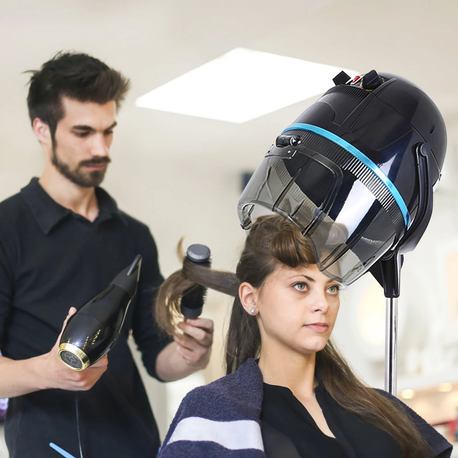 

Профессиональная напольная сушилка для волос с регулируемым куполом для салонов красоты