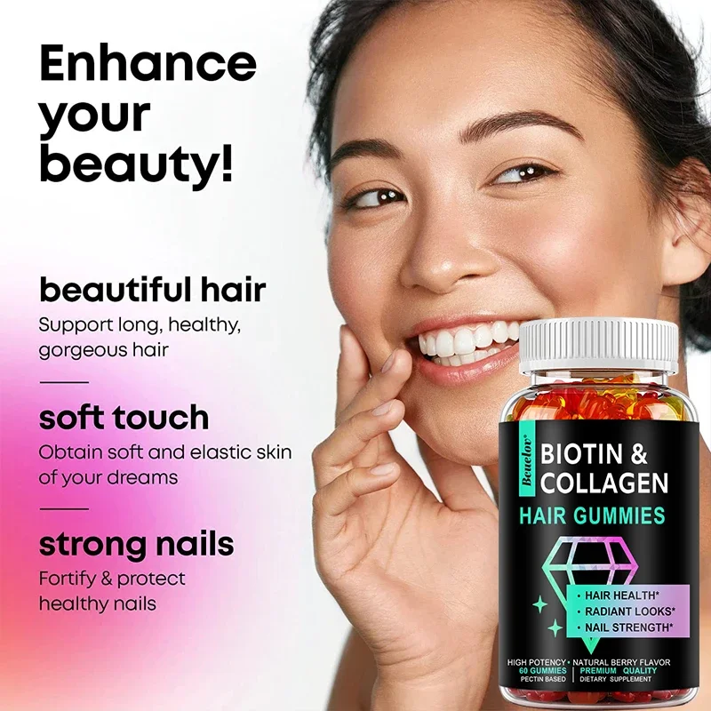 soomiig Collagen Biotin Capsule for Hair Growth Improve Dry Hair Improve Skin Hydrolyzed Beauty Care