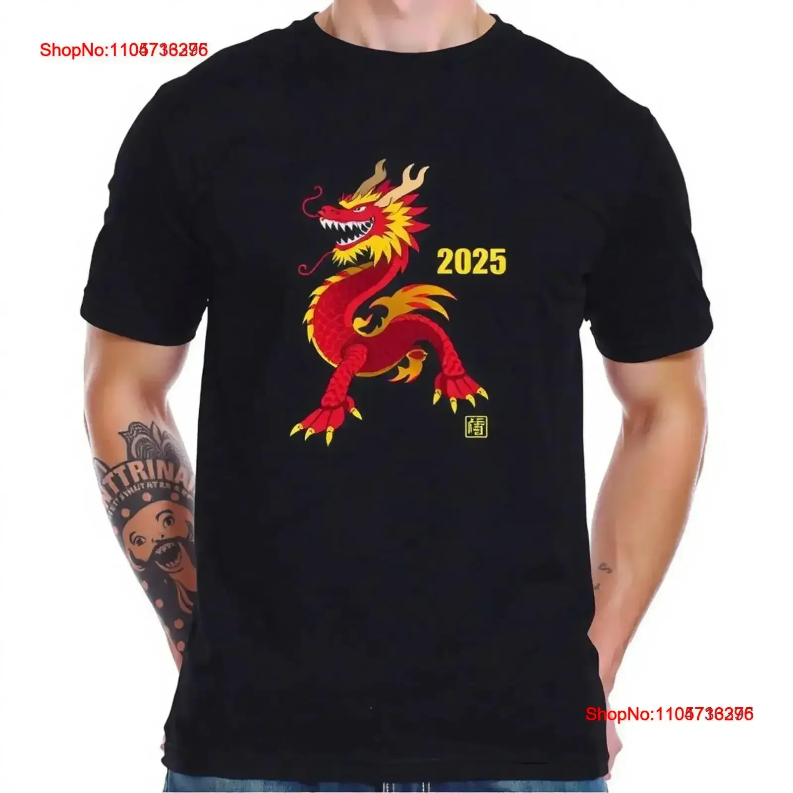 Fierce Red Gold Dragon T Shirt 2025 Stylish Black bol Style vintage Washed Soft homme Top For Everyday Wear fashion streetwear