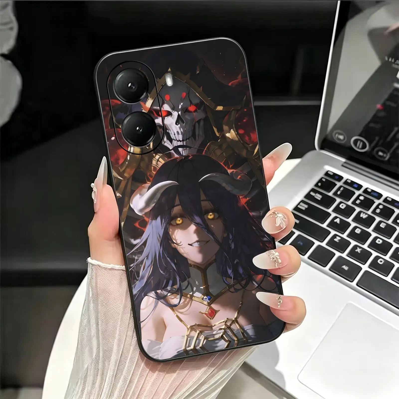 Funda para teléfono con diseño de anime OVERLORD, compatible con Xiaomi POCO M8, M7, M6, X8, X7, X6, F9, F8, F7, F6 Pro. Funda ultrafina, de color negro y resistente a los golpes.