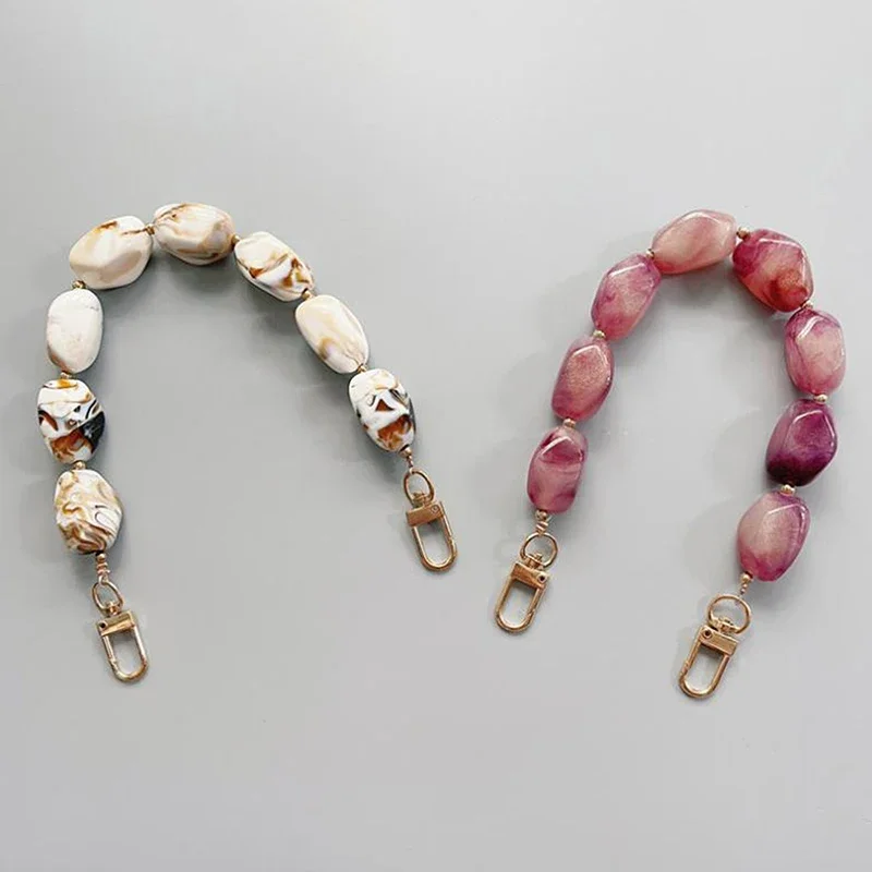 

Resin Handle Colorful Bead Straps Replaceable Resin Colored Stone Handbag Strap DIY Bag Accessories Wristlet Purse Bag Belt