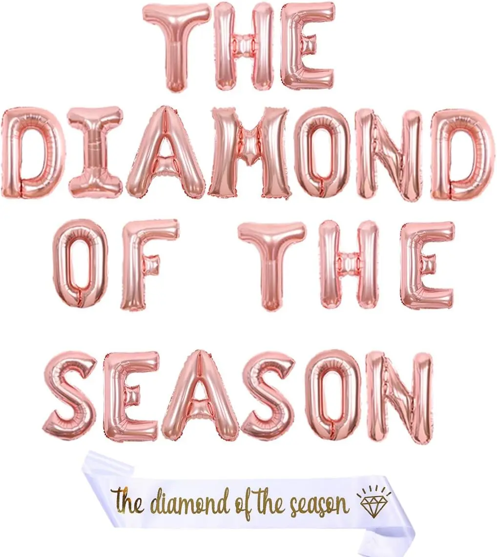 

Cheereveal Tea Party Bridal Shower Decoration The Diamond of The Season Banner Flower Ring Balloons Garden Party for Girls Women