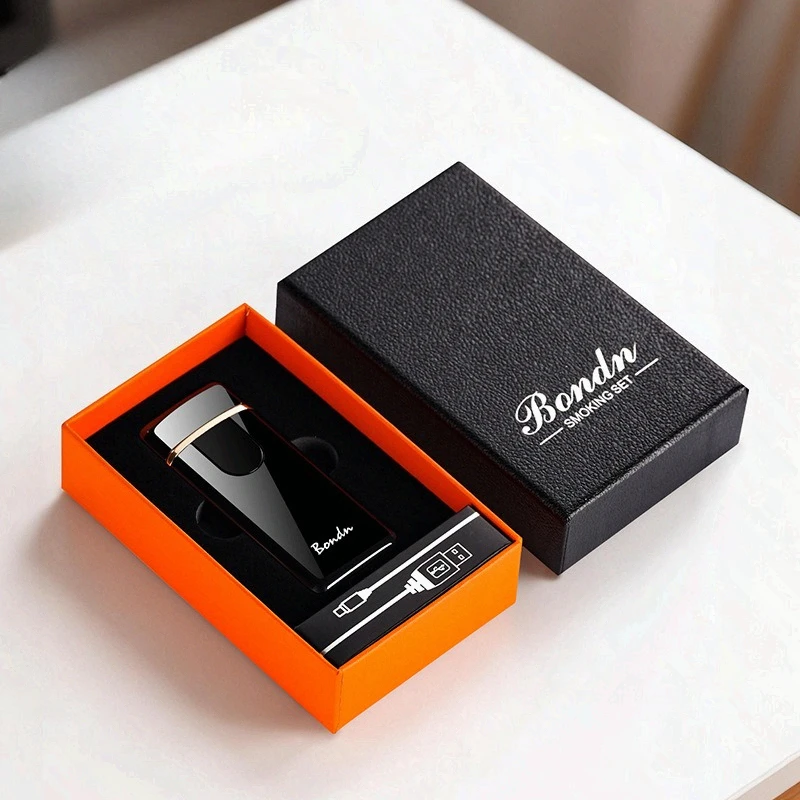 Touch Sensitive Dual Arc Lighter with High Aesthetic Value, Ultra-thin and Portable Electronic Charging, Windproof Cigarette