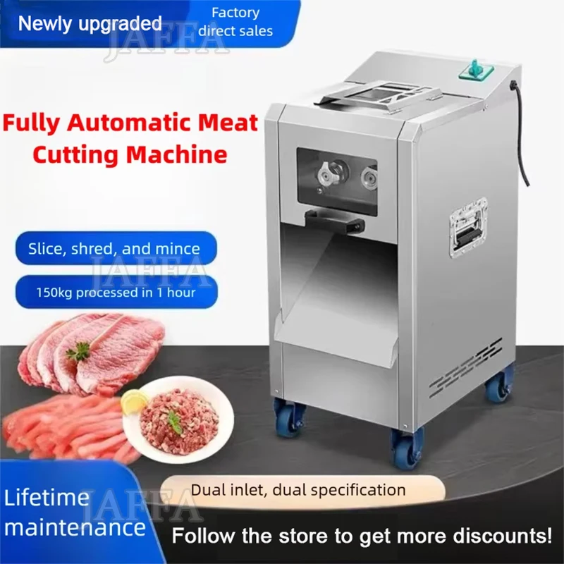 Electric Meat Slicer Stainless Steel 3mm Blades Meat Cutter Grinder Machine Auto Kitchen Home Appliance Commercial