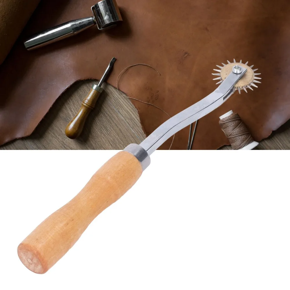 Wooden Handle Tracing Wheel Needle Point Teeth Incisive Needle Pattern Tracing Tool Stainless Steel Sewing Marker Wheel