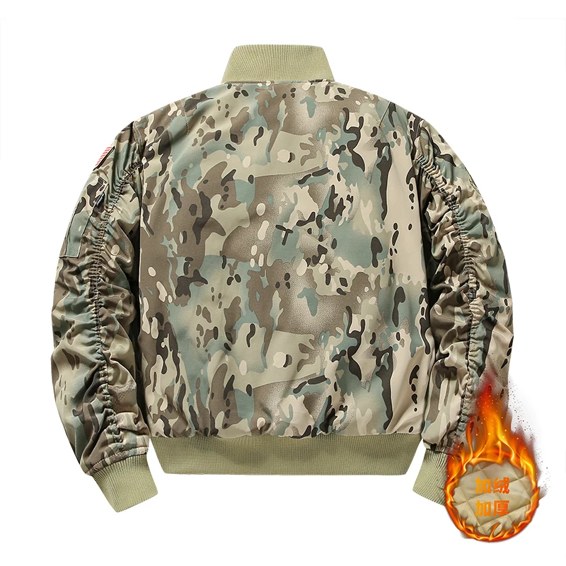 Cross-border export, fleece-lined American-style flight jacket, men's functional workwear, cotton jacket, rugged waterproof Brit
