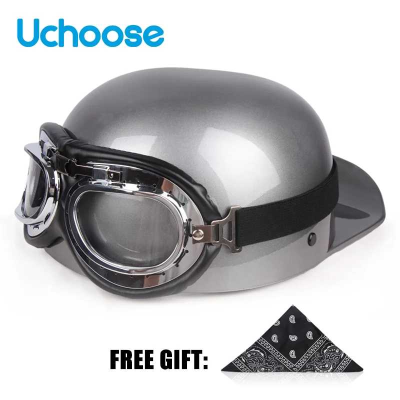 

Uchoose Open Face Vintage Helmet Half Helmet Motocross Scooter Cruiser Chopper Baseball Cap Helmet Summer Riding