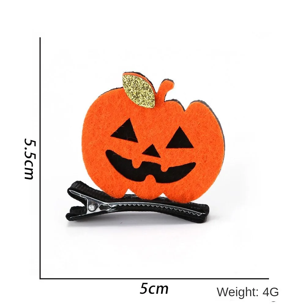 Halloween Pumpkin Ghost Design Hair Decoration Clip Party Hair Halloween Dress Up Hairclip for Kids Hair Accessories