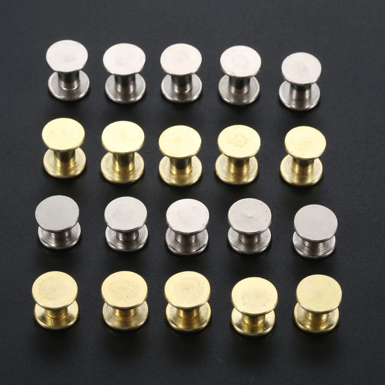 10 Pcs M5 x6mm /M5 X8mm Leather Bag Belt Photo Scrapbook Album Account Book Post Binding Screw Nail Rivet Bolt Golden Silver