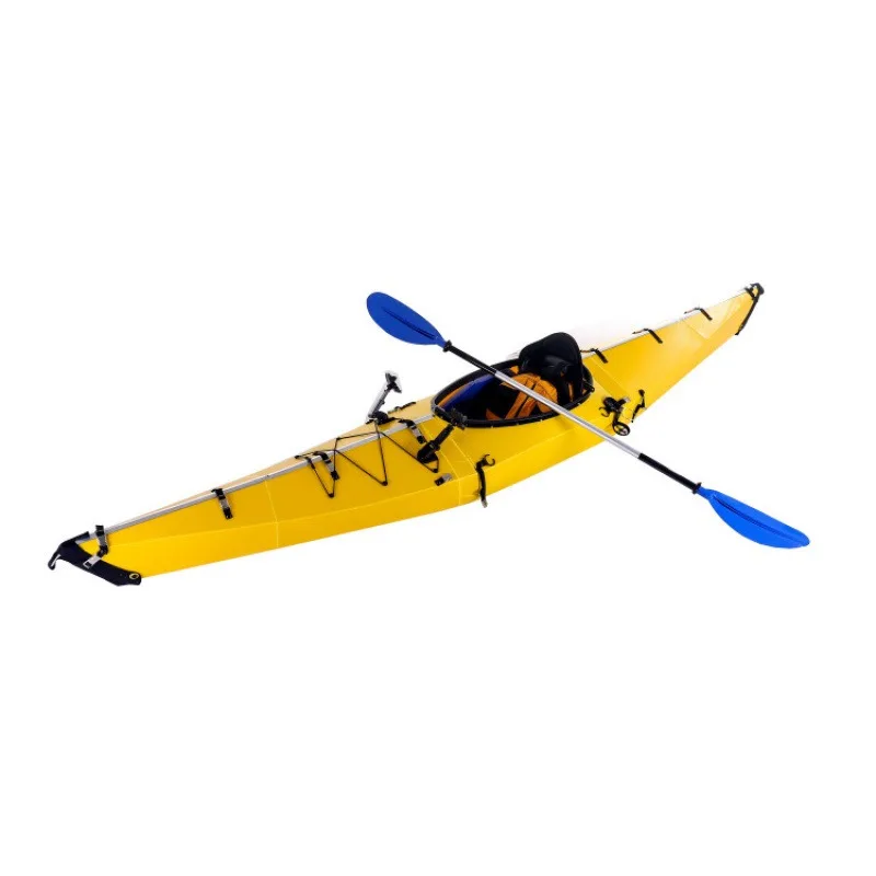 390x60x36cm Single-person Single-paddle Canoe Portable Plastic Folding Fishing Canoe Sturdy Durable Ideal for Solo Adventures
