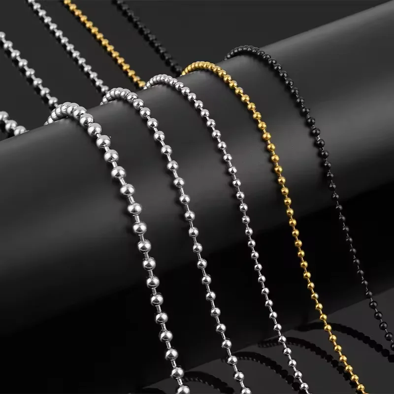 BEIER Stainless Steel Ball Chain For Pendant Men\'s Chain Trendy Titanium Steel Round Bead Chains Necklace Wholesale