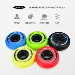 4PCS 76/80mm 3.15Inch 85A Colorful Thick PU Wheel for Slalom Skates, Freestyle Skate Wheels,