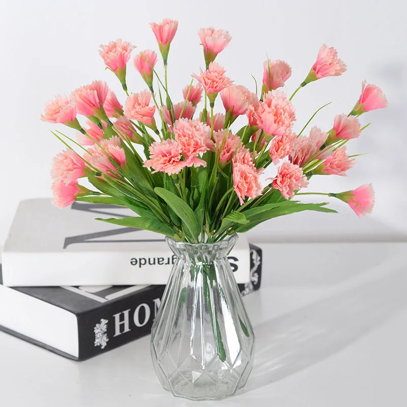 Artificial Carnations Outdoor UV Resistant Fading Artificial Flowers Silk Forever Flowers For Home Party Wedding Decoration