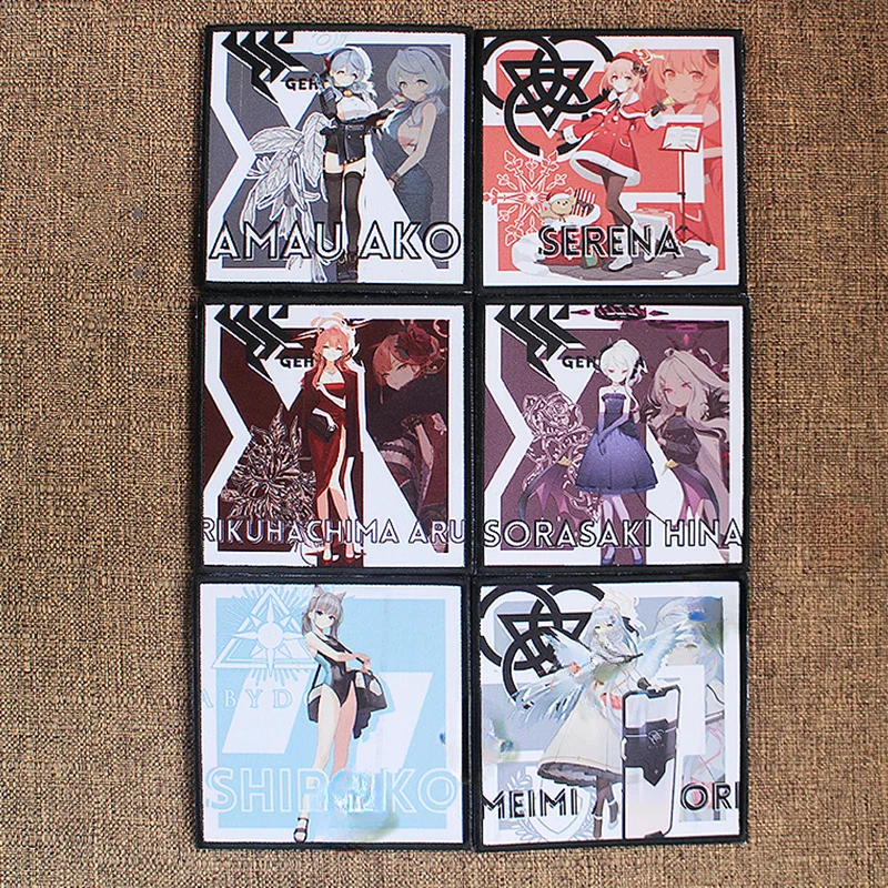 Blue Archive Patch Printed Amau Ako Hina Kanno Serina Aomori Mine Sunaookami Shiroko Rikuhachima Aru Game Tactical Armbands