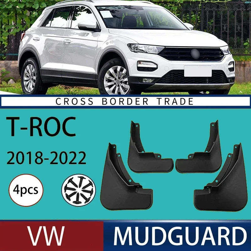 

Automotive Tire Mudguard Waterproof Splash Proof 4pcs Accessories For VW T-ROC 2018-2022 2019 2020 2021