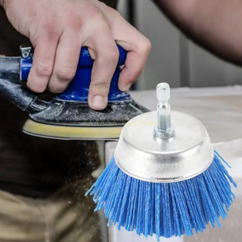 

A2BE Nylon Fiber Brush Head Electric Drill Brush for Smooth Finishing Remove Rust