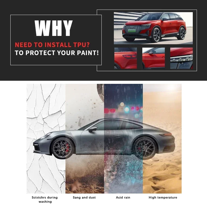 ฟิล์มกันรอยรถยนต์แบบใส/ด้าน  ซ่อมแซมตัวเองได้  ทนน้ำ  รับประกัน 10 ปี  แบบม้วน