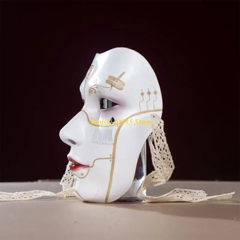 DXAE Mechanical Man Cosplay Mask Masquerade Mask For Women Men Halloween Cosplay Full Face Mask Masquerade Costume Accessory