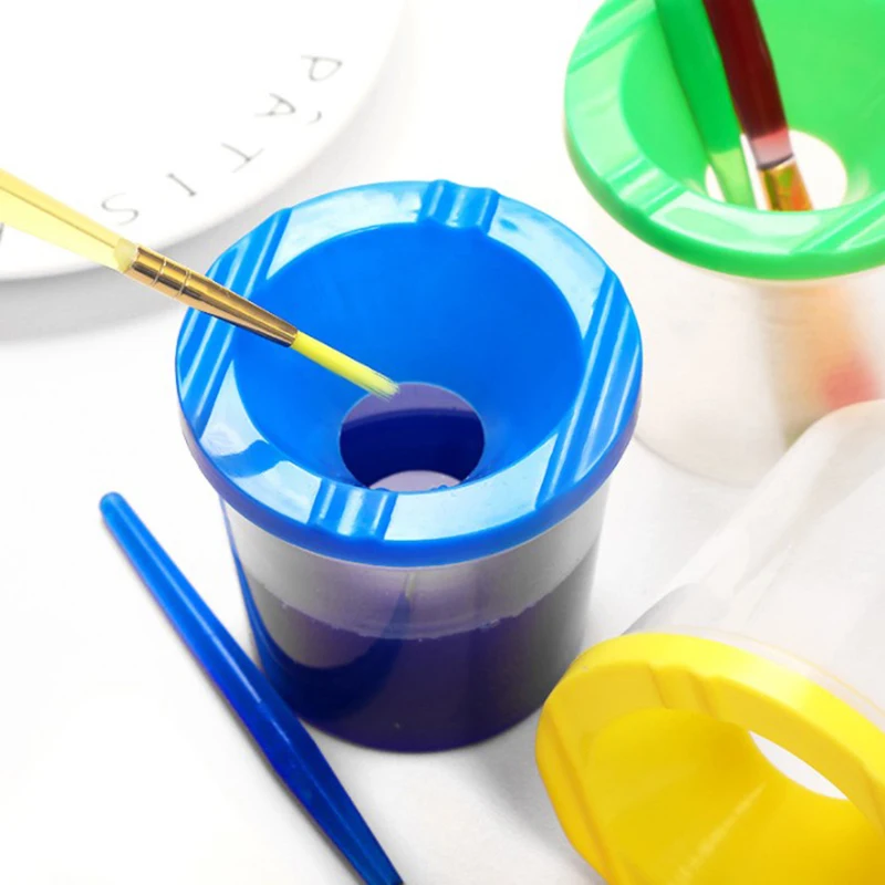 Hot Painted Art Pen Washing Cup Plastic Transparent Multifunctional Pen Washing Bucket Watercolor Paint Painting Pen Washing Cup
