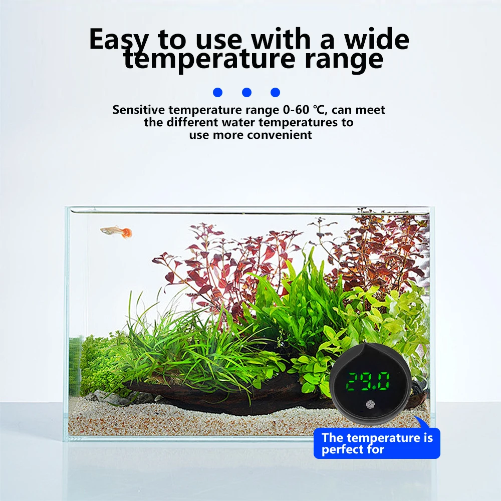 

Cordless Digital Aquarium Thermometer LED Display Electronic Fish Tank Water Temperature Meter Temp Measurement Gauge 0-60