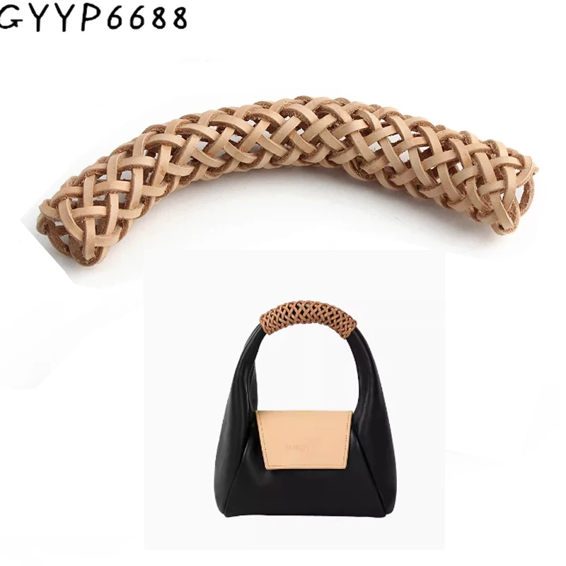 Apricot Vegetable Leather Handles For Bags Handles Braided Rope Detachable Handbag Shoulder Strap Crossbody Protect Accessories