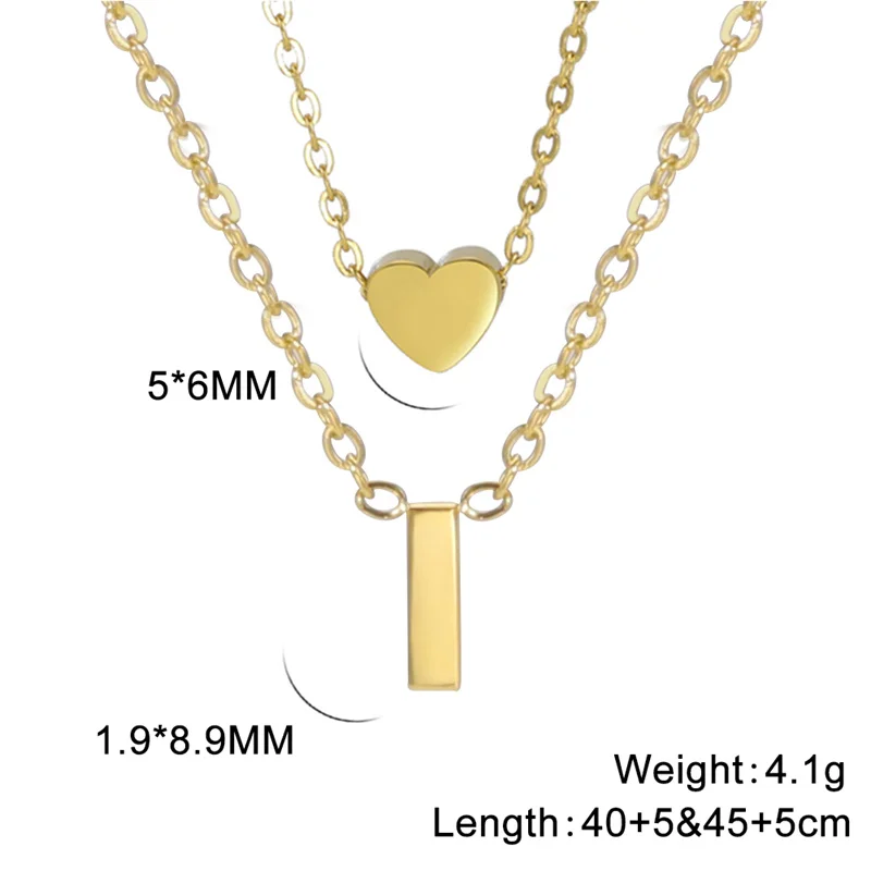 Mode Tiny Herz Initial Halskette Gold Silber Farbe Multilayer Brief Choker Halskette Für Frauen Charme Anhänger Schmuck Geschenk – Detail 29