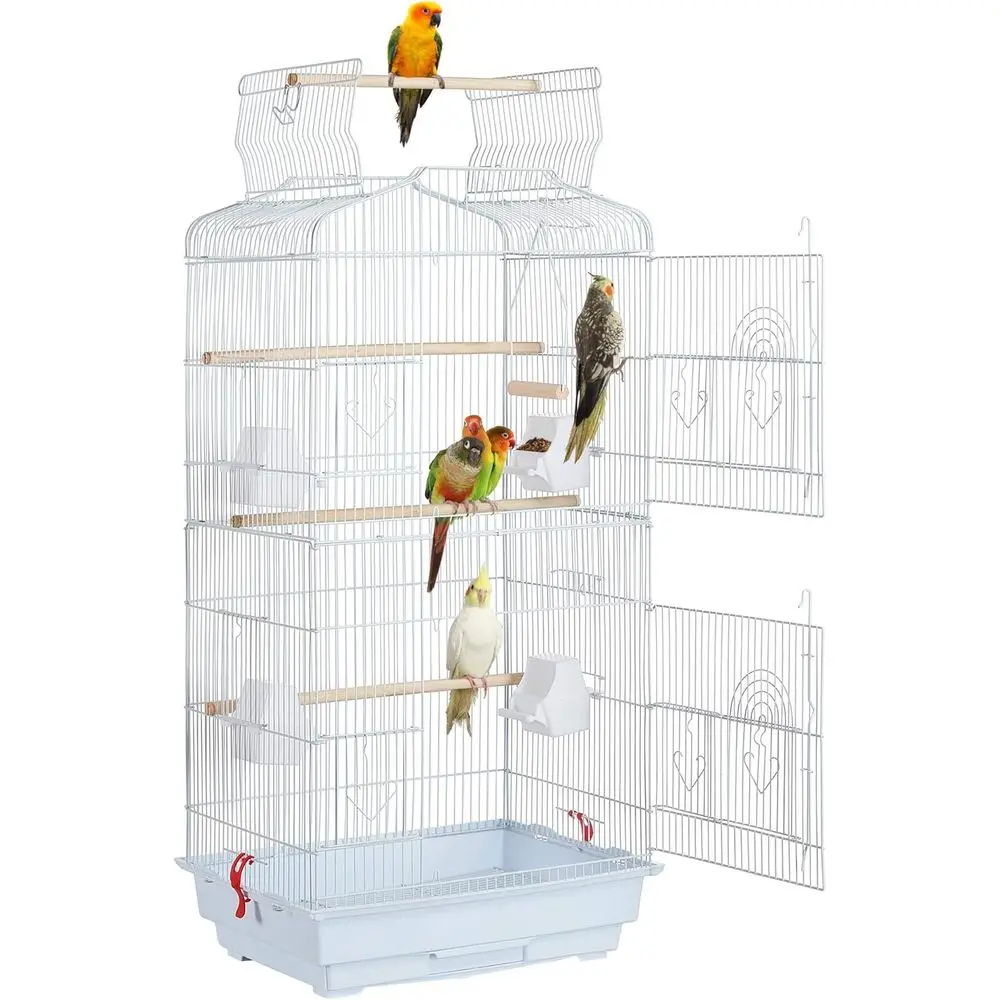 

Medium Size Open Top Parrot Cage for Cockatiel, Indian Ringneck, Sun Conure, Green Cheek, Lovebird, Budgie, Canary, Parrotlet -